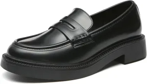 Bernal Loafers for Women Chunky Platform Penny Loafers Fashion Slip On School Shoes Work Shoes with Buckle