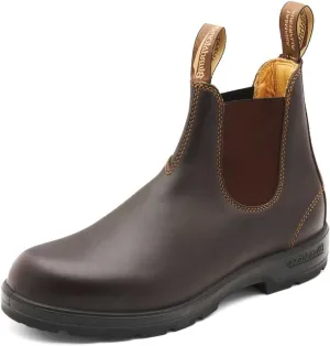 Blundstone 550 Unisex Chelsea Boots, Premium Water Resistant Leather with a Cushioned Midsole and Elastic Side For Men and Women, Walnut Brown 6 AU