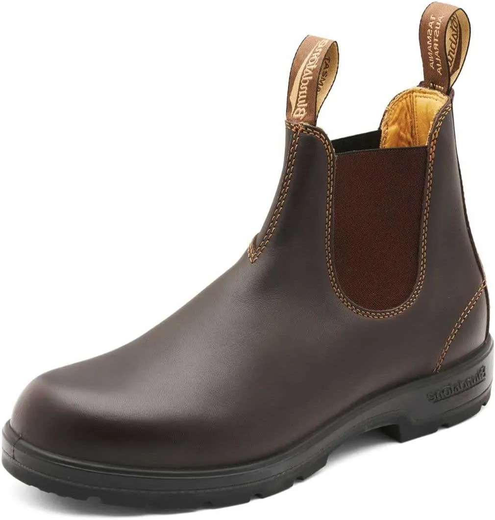Blundstone 550 Unisex Chelsea Boots, Premium Water Resistant Leather with a Cushioned Midsole and Elastic Side For Men and Women, Walnut Brown 6 AU