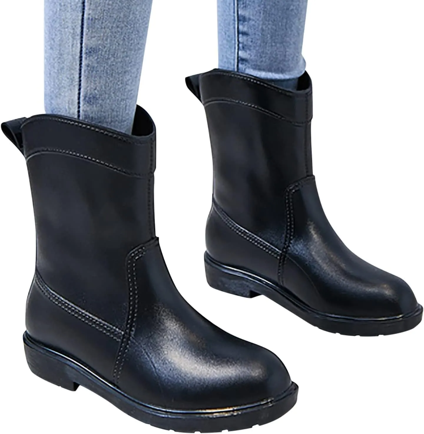 BORAMAX Tall rain Boots for Women and Waterproof Garden Shoes, Anti-Slipping Rainboots for Ladies Stylish Light Car Wash Footwear for Lawn Care, Gardening