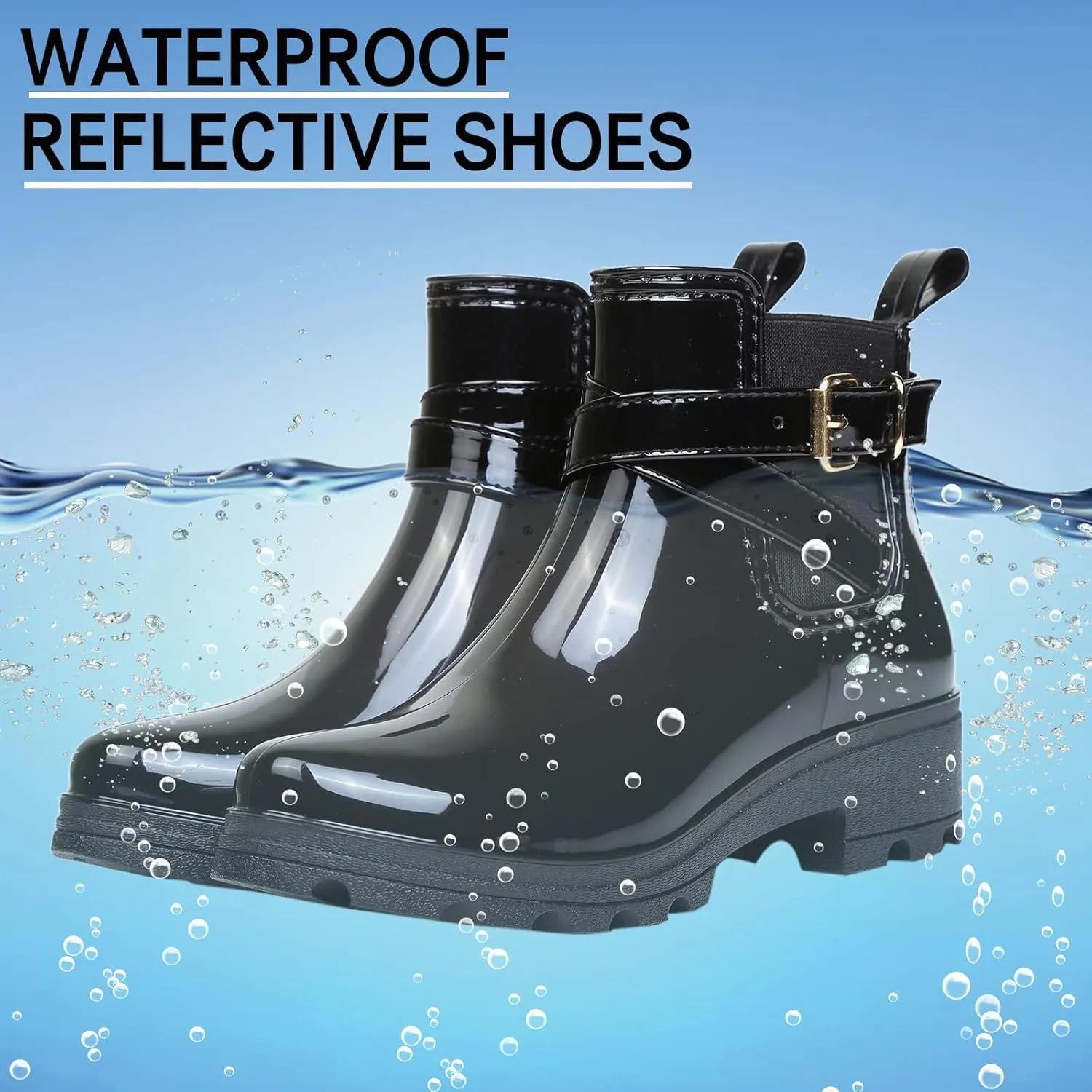 BORAMAX Tall rain Boots for Women and Waterproof Garden Shoes, Anti-Slipping Rainboots for Ladies Stylish Light Car Wash Footwear for Lawn Care, Gardening