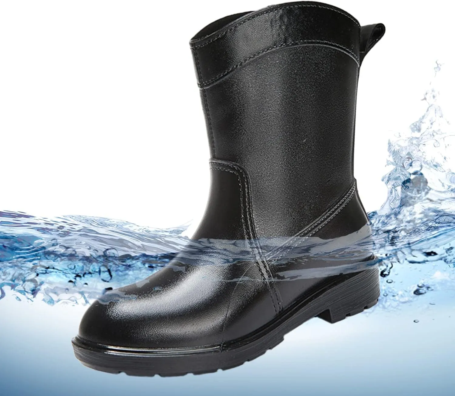 BORAMAX Tall rain Boots for Women and Waterproof Garden Shoes, Anti-Slipping Rainboots for Ladies Stylish Light Car Wash Footwear for Lawn Care, Gardening