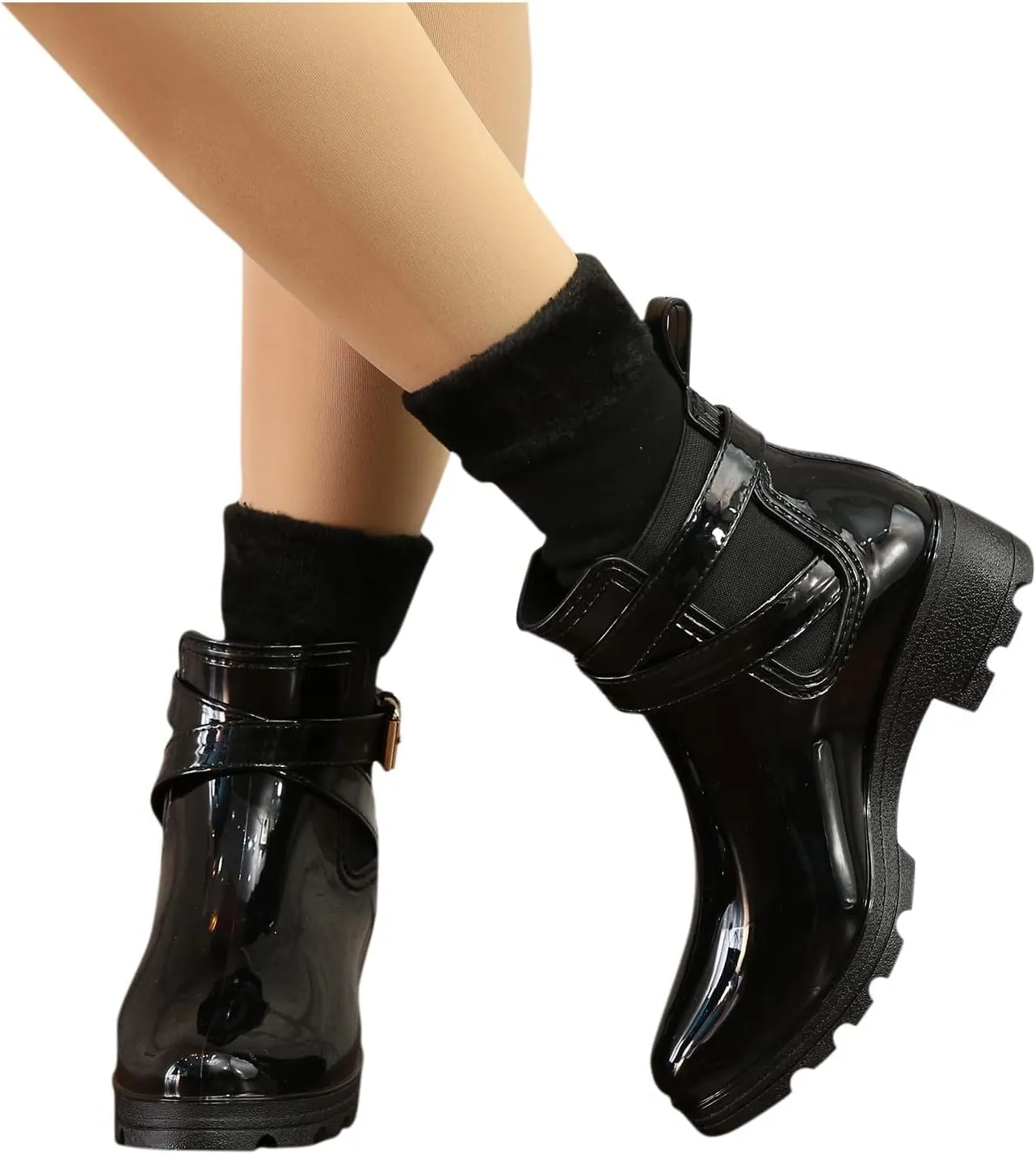 BORAMAX Tall rain Boots for Women and Waterproof Garden Shoes, Anti-Slipping Rainboots for Ladies Stylish Light Car Wash Footwear for Lawn Care, Gardening