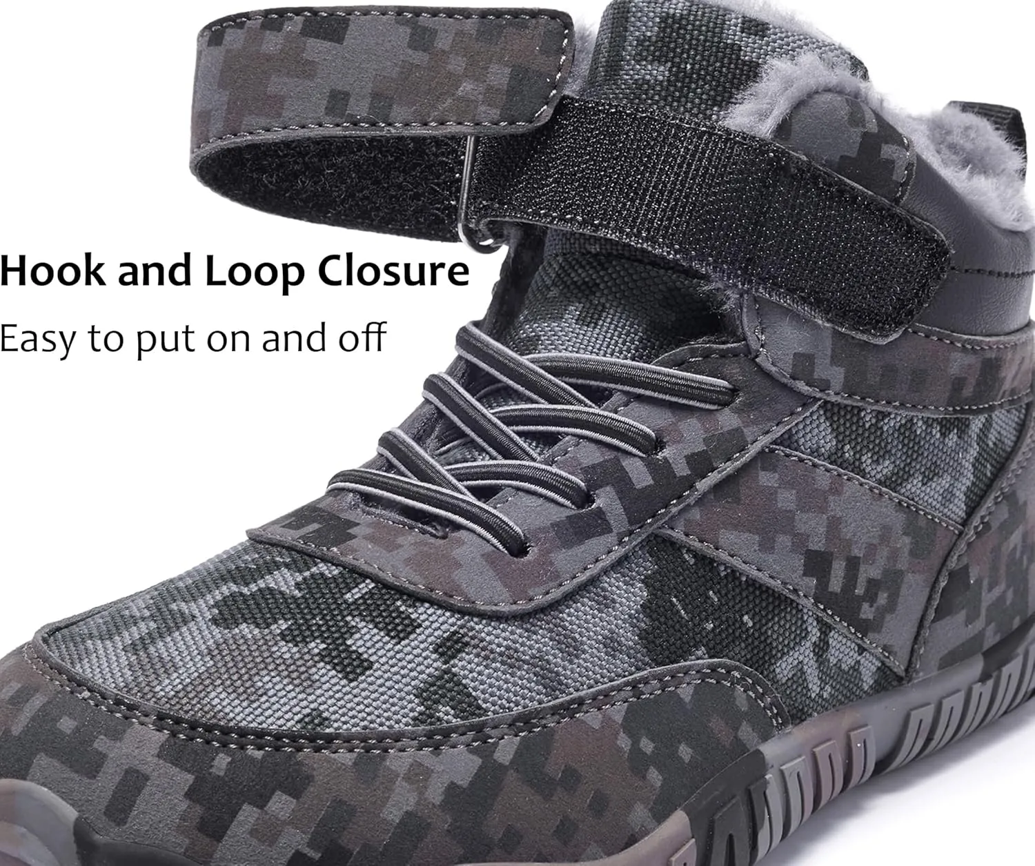 Boys Winter Boots Camouflage Snow Warm Faux Fur Lined Water-Resistant Shoes (Little Kid/Big Kid)