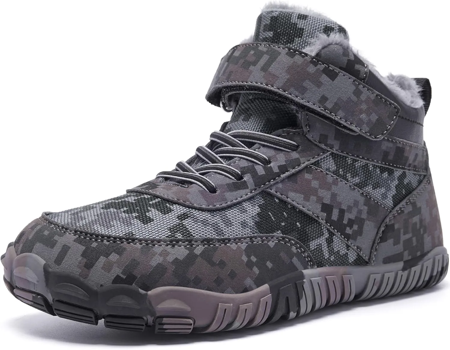 Boys Winter Boots Camouflage Snow Warm Faux Fur Lined Water-Resistant Shoes (Little Kid/Big Kid)