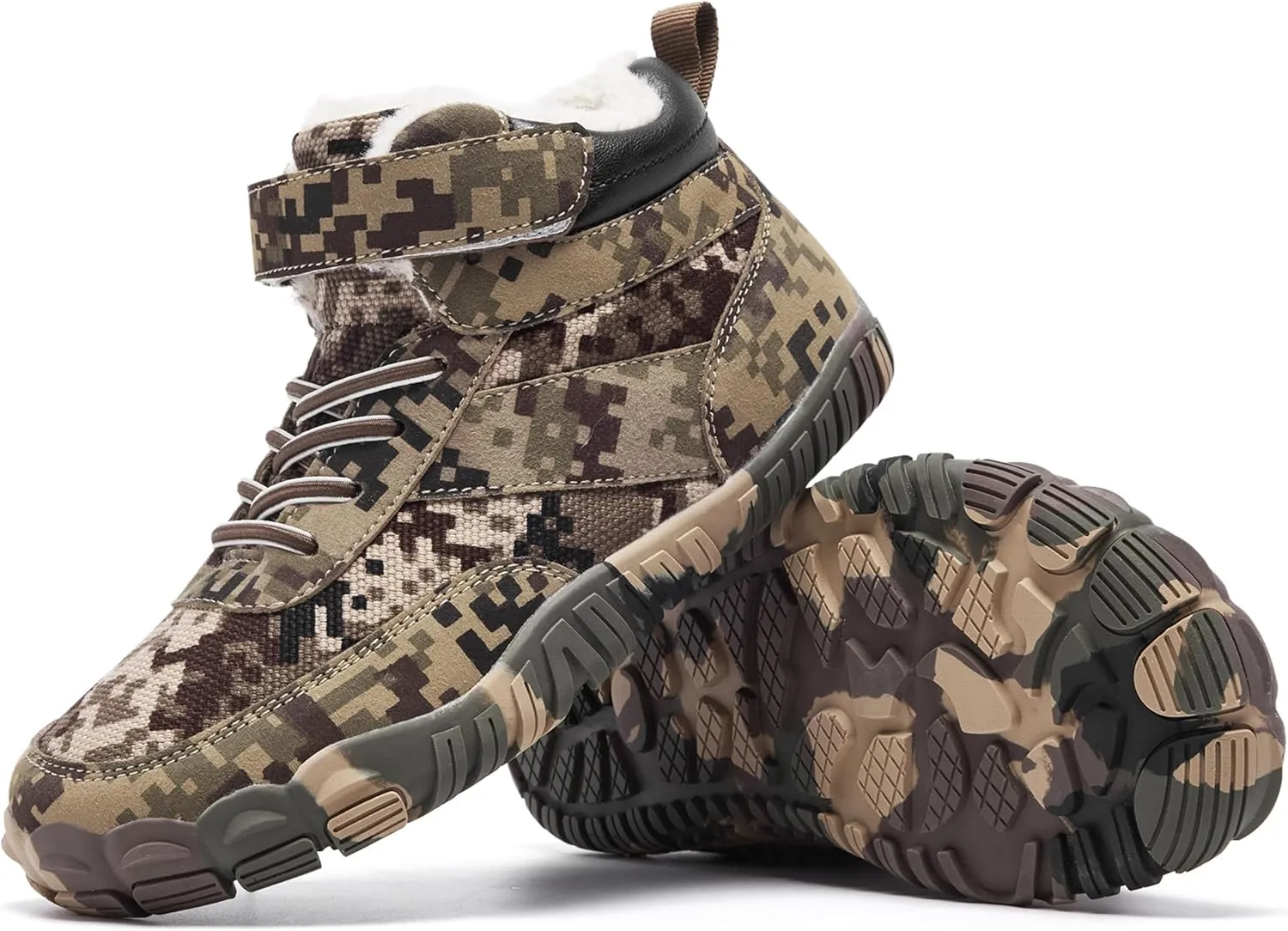 Boys Winter Boots Camouflage Snow Warm Faux Fur Lined Water-Resistant Shoes (Little Kid/Big Kid)