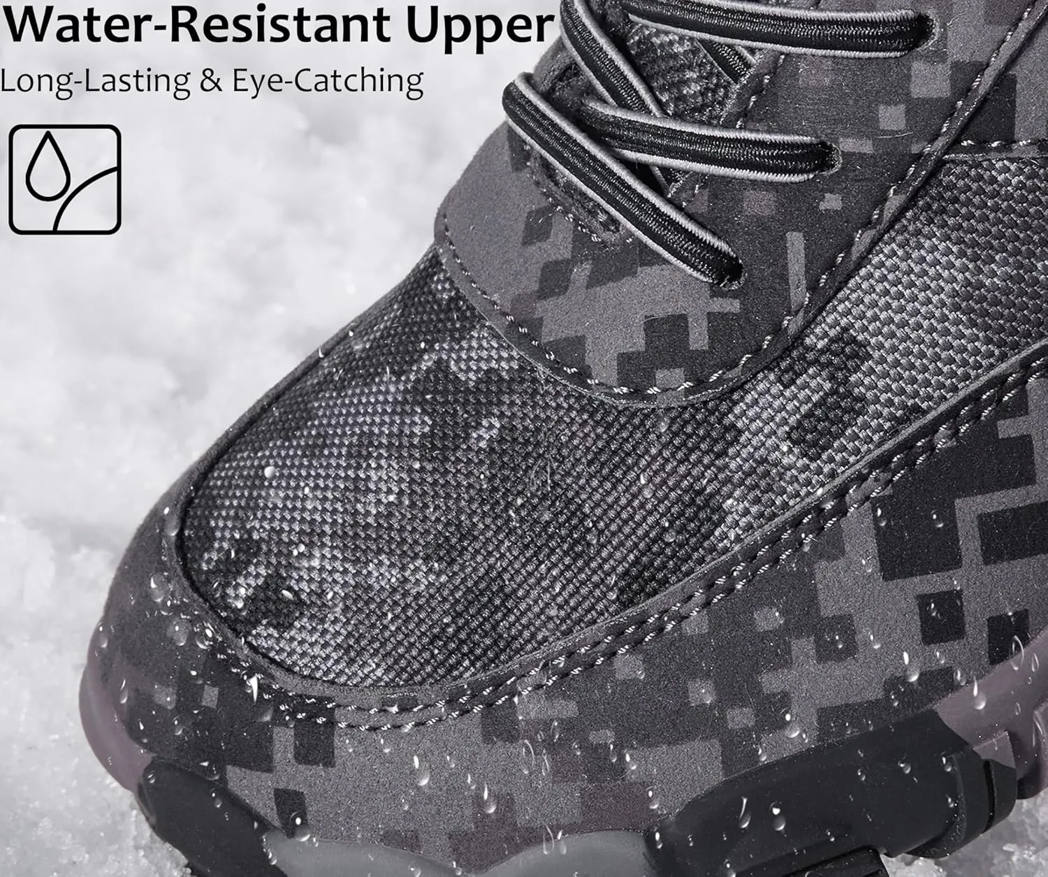 Boys Winter Boots Camouflage Snow Warm Faux Fur Lined Water-Resistant Shoes (Little Kid/Big Kid)
