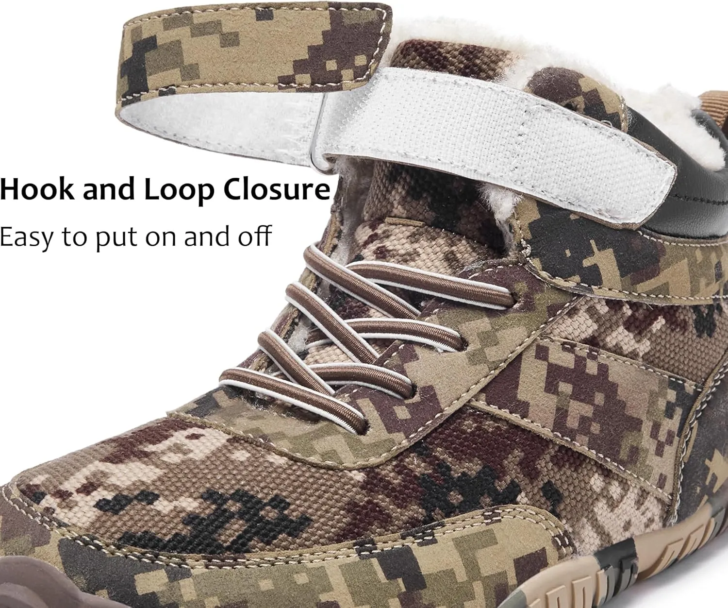 Boys Winter Boots Camouflage Snow Warm Faux Fur Lined Water-Resistant Shoes (Little Kid/Big Kid)