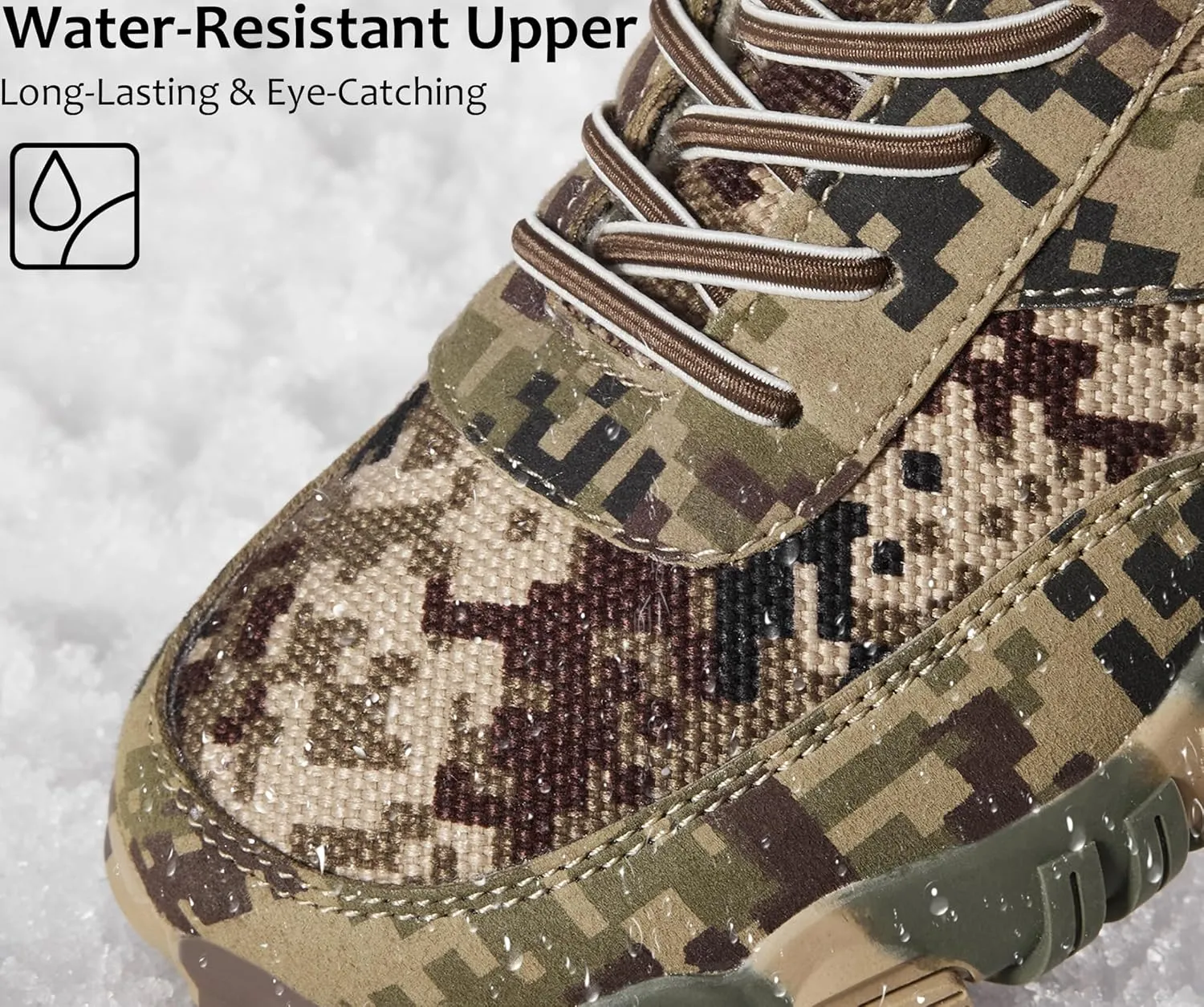 Boys Winter Boots Camouflage Snow Warm Faux Fur Lined Water-Resistant Shoes (Little Kid/Big Kid)