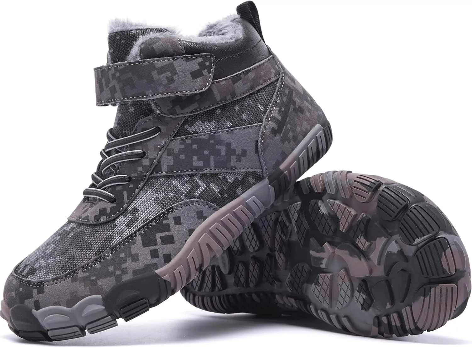 Boys Winter Boots Camouflage Snow Warm Faux Fur Lined Water-Resistant Shoes (Little Kid/Big Kid)