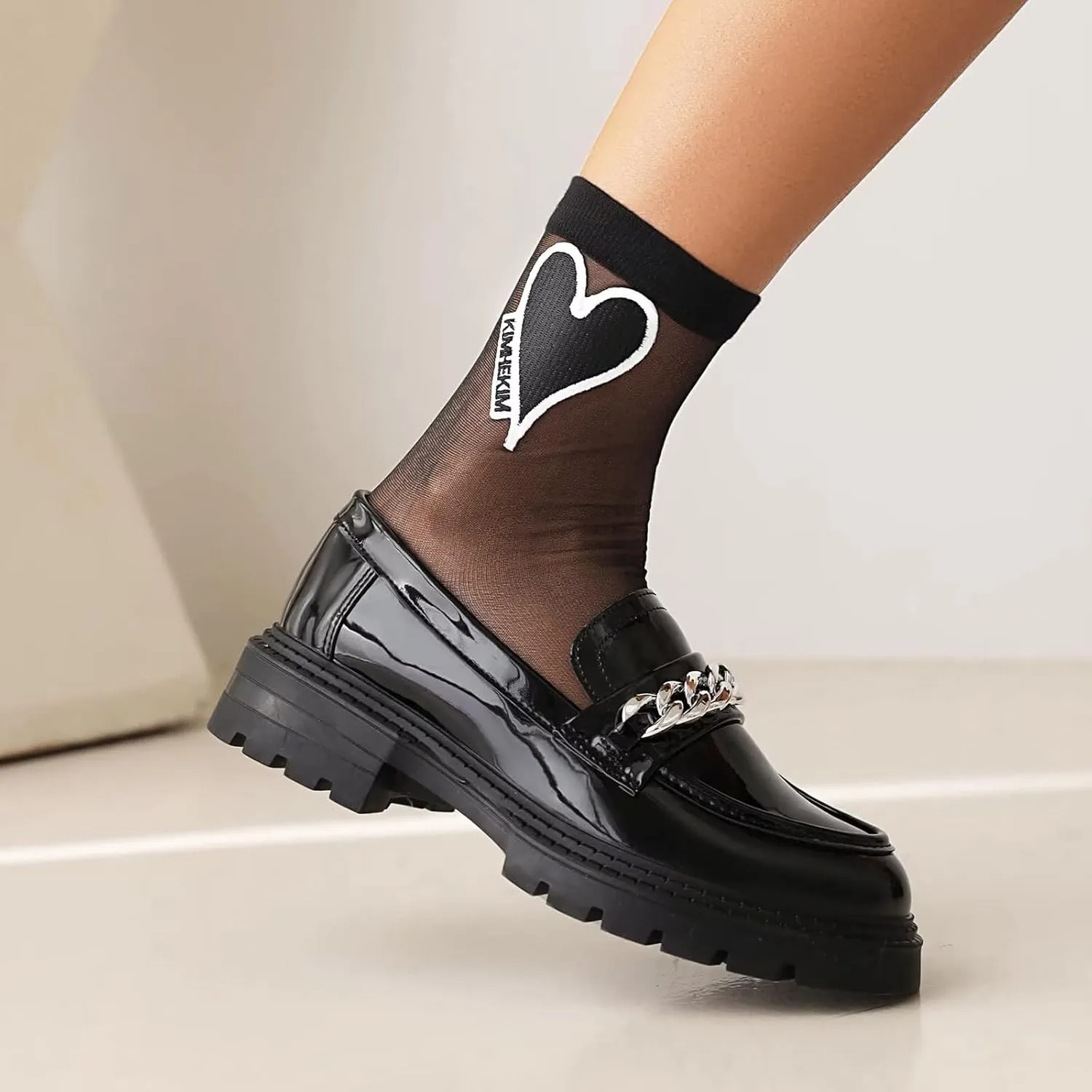 British Style Women's Fashion Loafers, Patent Leather Tassel Loafers, Black Thick-Soled Loafers, Slip-on Thick-Soled Loafers, Simple Casual Flat Shoes, Plus Size Shoes.