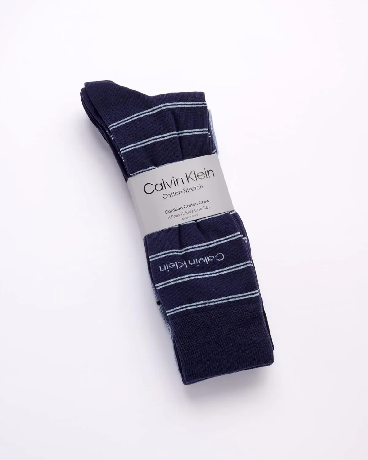 Calvin Klein Men's Dress Socks - 4 Pack Soft Comfort Cotton Blend Stay Up Cuff Crew Socks - Dress Socks for Men (7-12)