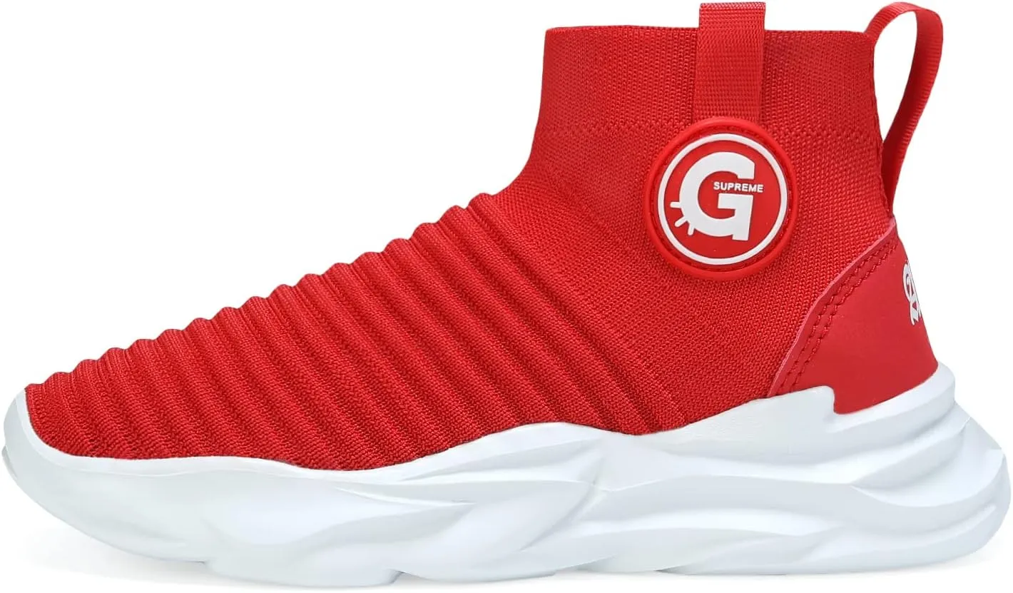 Casbeam Boys and Girls Breathable Lightweight Fashion Casual Sports Walking Shoes Running Sneakers High Top (Toddler/Little Kid Bib Kid)