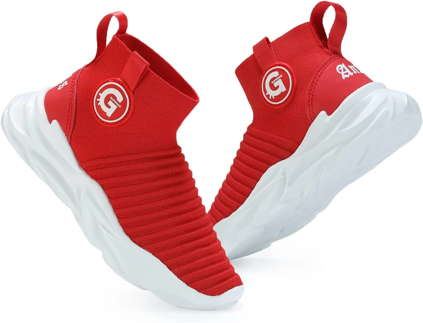 Casbeam Boys and Girls Breathable Lightweight Fashion Casual Sports Walking Shoes Running Sneakers High Top (Toddler/Little Kid Bib Kid)