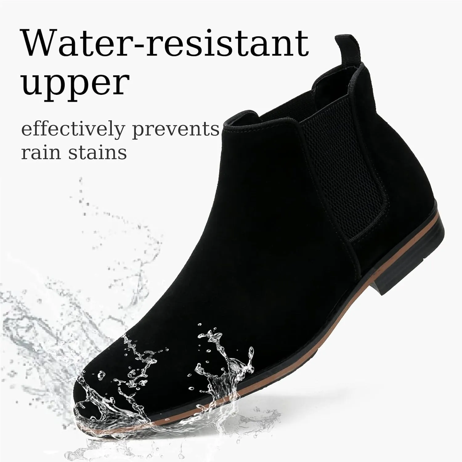 Cestfini Men Chelsea Boots Casual Suede Dress Boots Comfortable Oxfords Ankle Boots for Men