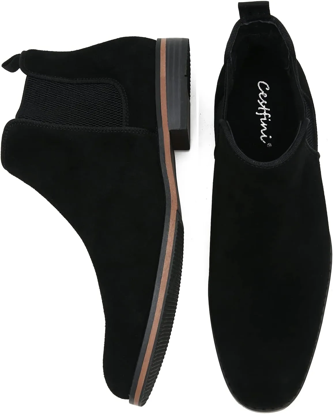 Cestfini Men Chelsea Boots Casual Suede Dress Boots Comfortable Oxfords Ankle Boots for Men