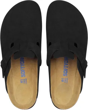 Clogs for Women Men, Mules with Arch Support and Adjustable Buckle, Suede Leather Cork Footbed Potato Shoes