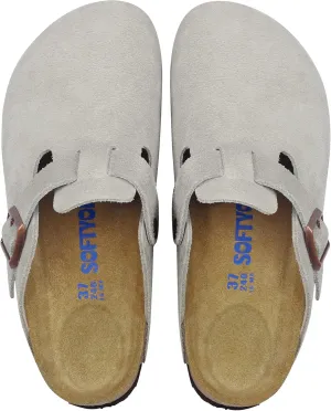 Clogs for Women Men, Mules with Arch Support and Adjustable Buckle, Suede Leather Cork Footbed Potato Shoes