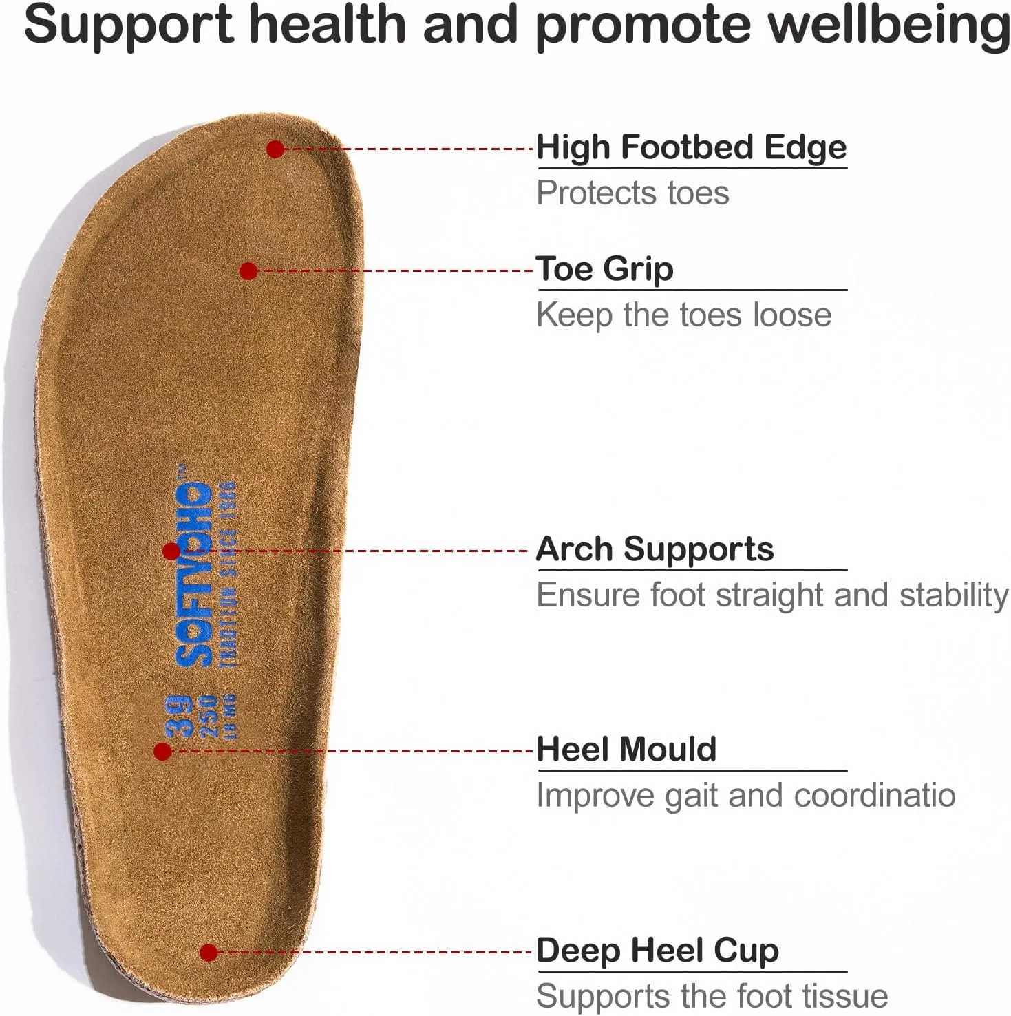 Clogs for Women Men, Mules with Arch Support and Adjustable Buckle, Suede Leather Cork Footbed Potato Shoes
