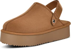 Clogs for Women Platform Suede Women's Mules & Clogs Platform Slippers Adjustable Laces Slip-On Indoor and Outdoor