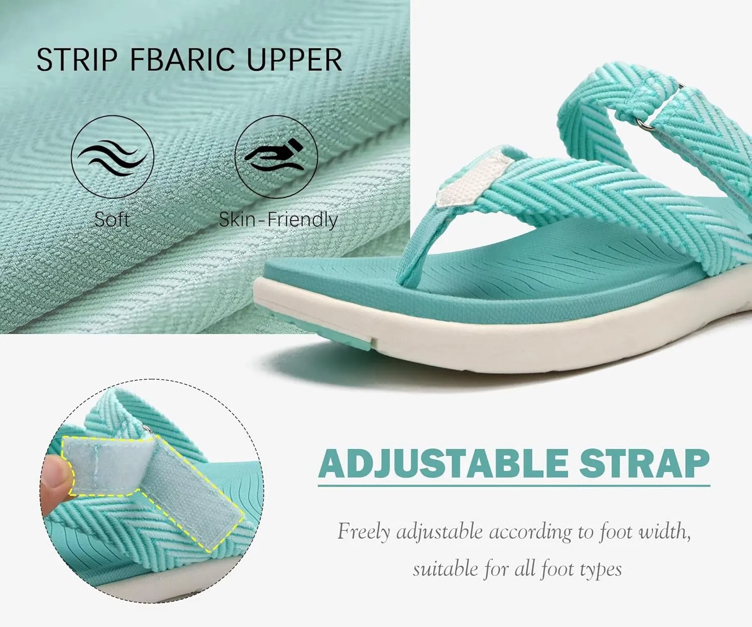 COFACE Womens Trendy Orthotic Flip Flops Lightweight Yoga Mat Thick Cushion Walking Thong Sandals Adjustable Slip On Slippers With Comfortable Plantar Fasciitis Arch Support