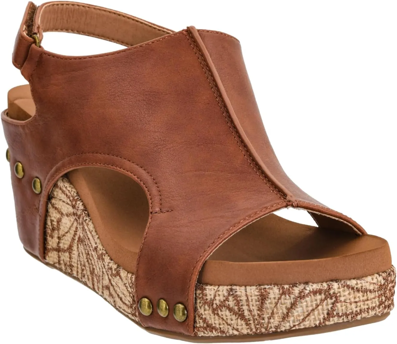 Corkys Footwear Womens Carley Wedges, Featuring Corkys EVA Foam Cushioned Insoles, A 2.5 Inch Heel, Lightweight For All Day Wear, And Hook And Loop Closure