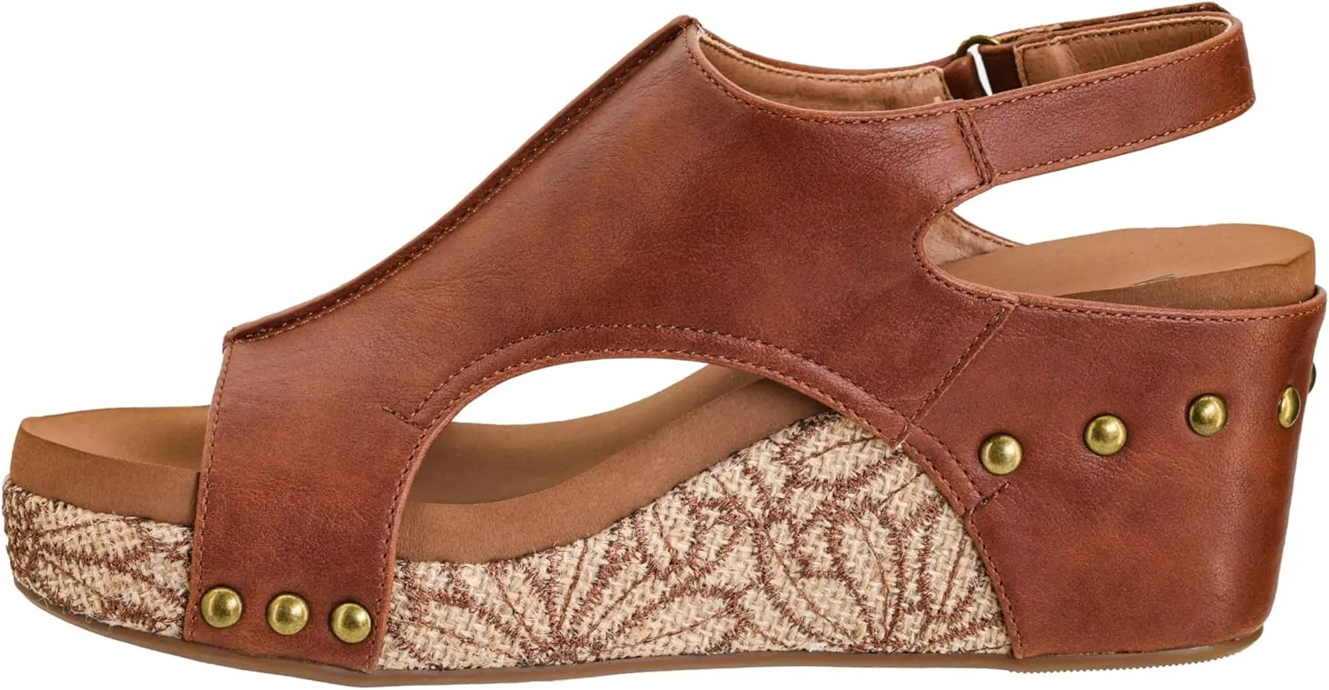 Corkys Footwear Womens Carley Wedges, Featuring Corkys EVA Foam Cushioned Insoles, A 2.5 Inch Heel, Lightweight For All Day Wear, And Hook And Loop Closure