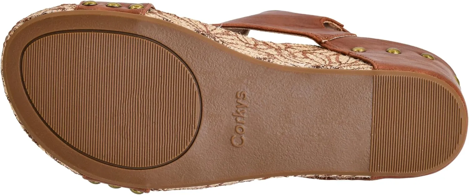 Corkys Footwear Womens Carley Wedges, Featuring Corkys EVA Foam Cushioned Insoles, A 2.5 Inch Heel, Lightweight For All Day Wear, And Hook And Loop Closure