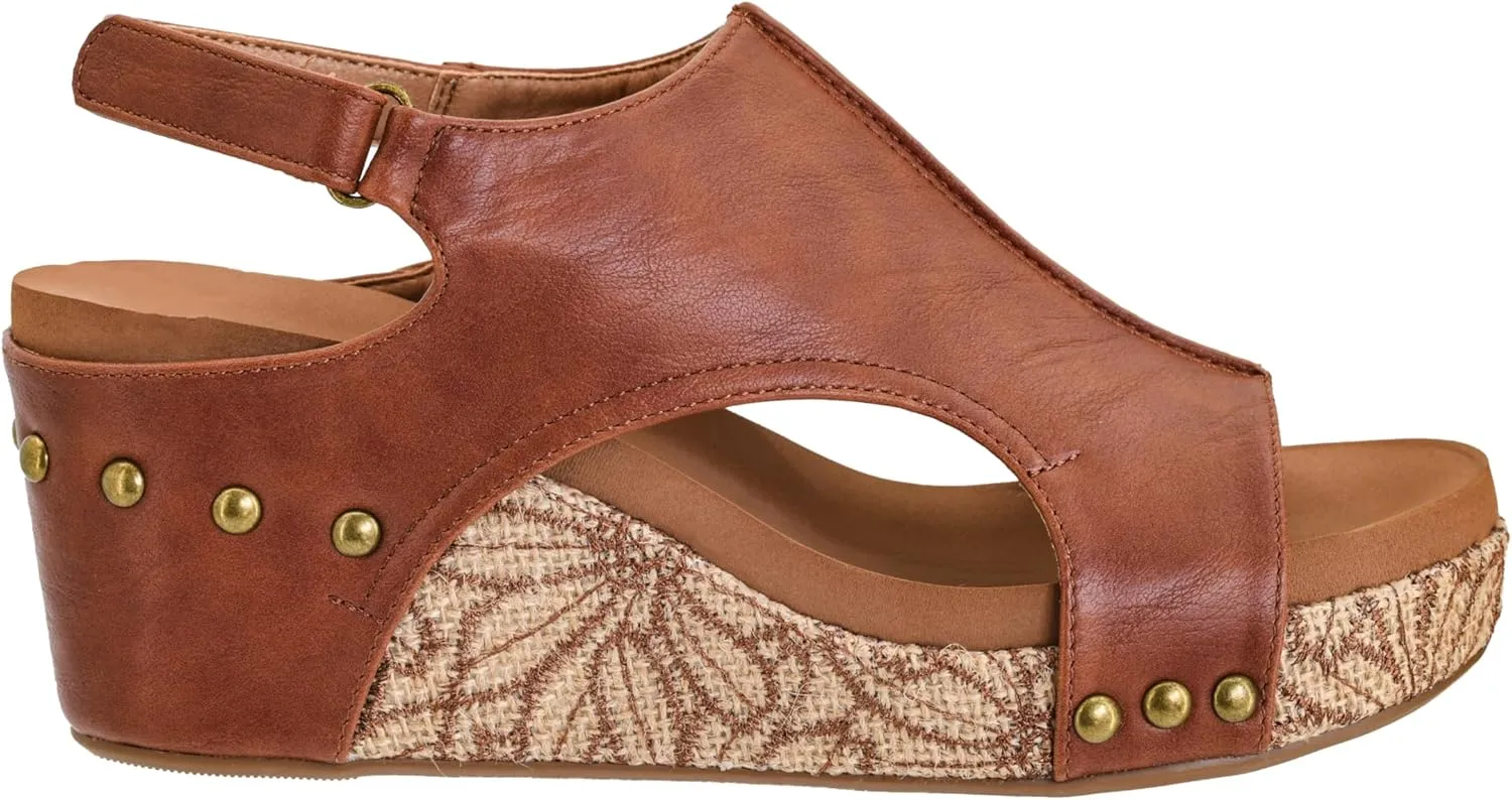 Corkys Footwear Womens Carley Wedges, Featuring Corkys EVA Foam Cushioned Insoles, A 2.5 Inch Heel, Lightweight For All Day Wear, And Hook And Loop Closure