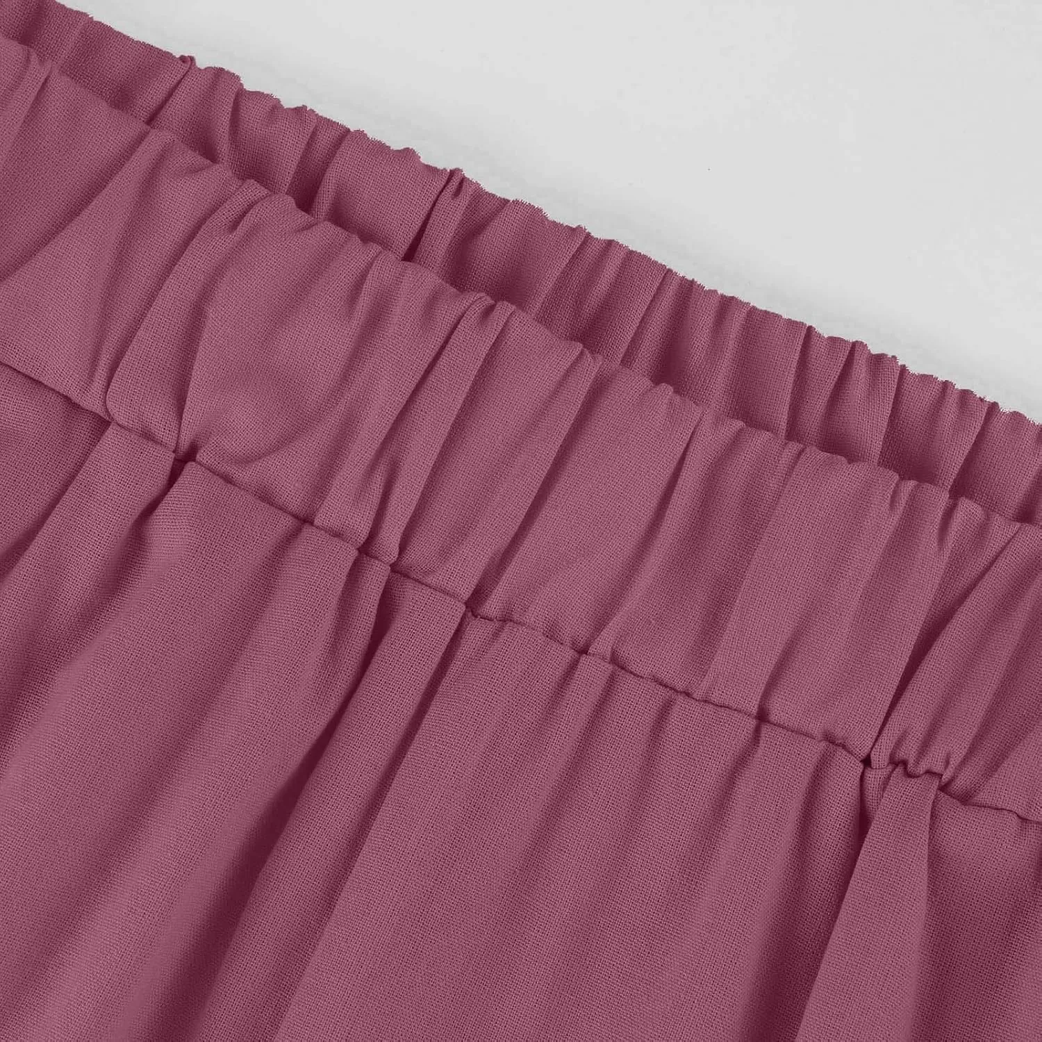 Cotton Linen Pants Women Summer Elastic Straight Leg Pants Plus Size Wide Leg Crop Pants Beach Trousers with Pockets