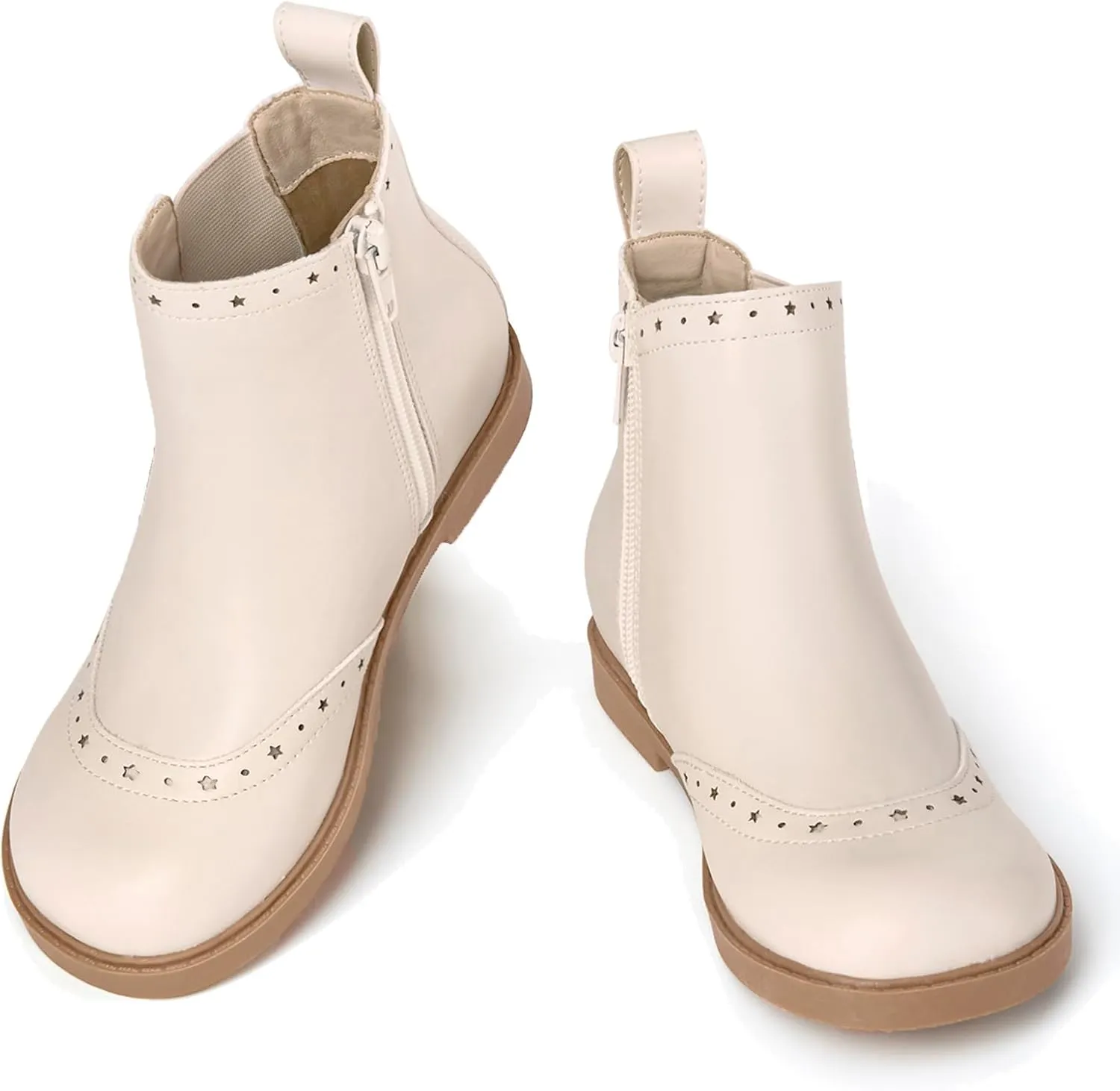 Coutgo Girls Chelsea Ankle Boots Side Zipper Comfortable Combat Dress Booties for Toddler/Little Kid/Big Kids