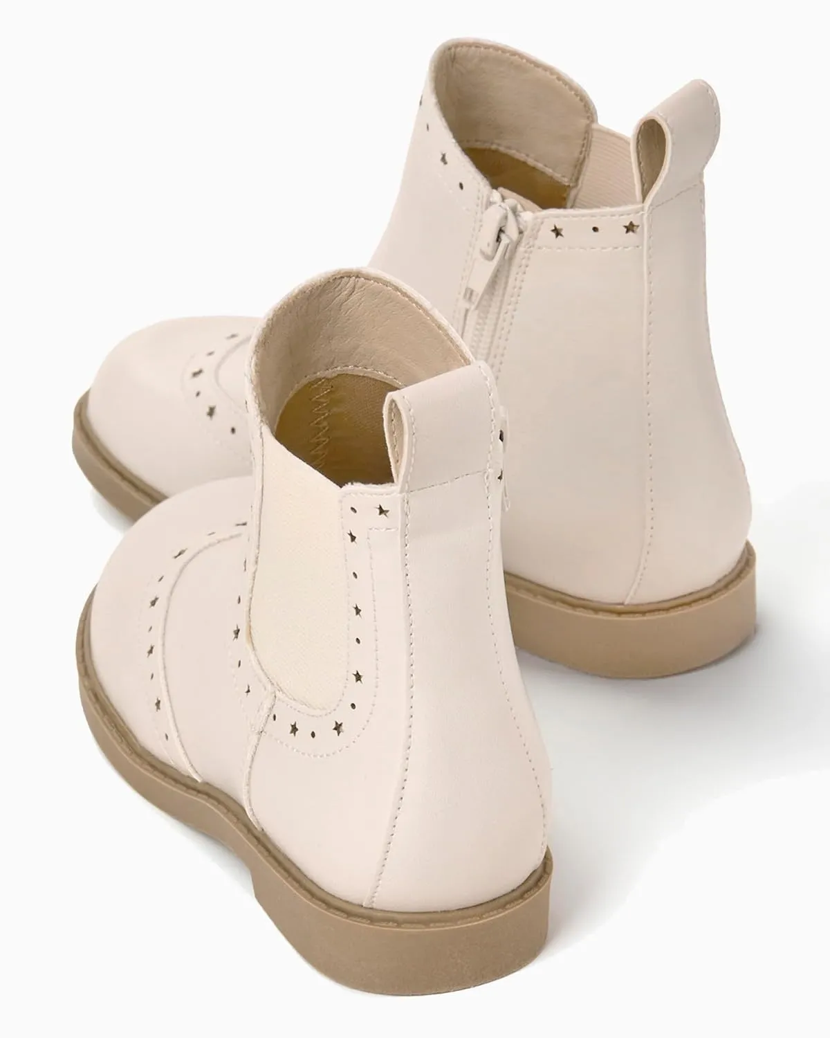 Coutgo Girls Chelsea Ankle Boots Side Zipper Comfortable Combat Dress Booties for Toddler/Little Kid/Big Kids