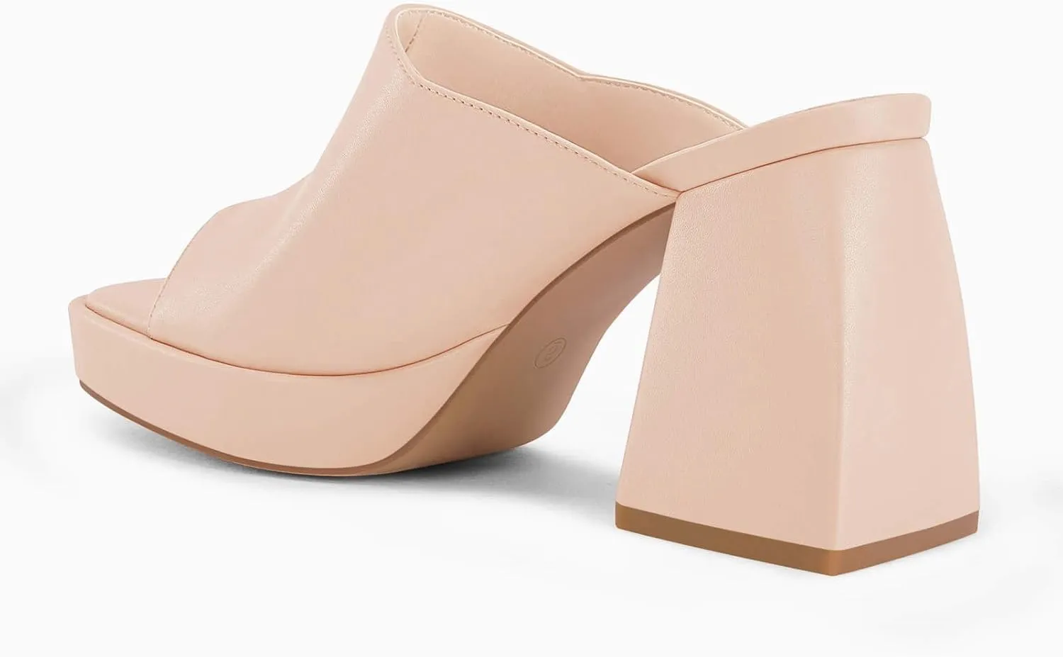 Coutgo Womens Chunky Platform Mules Sandals Slip On Block Heels Square Toe High Heeled Dress Shoes