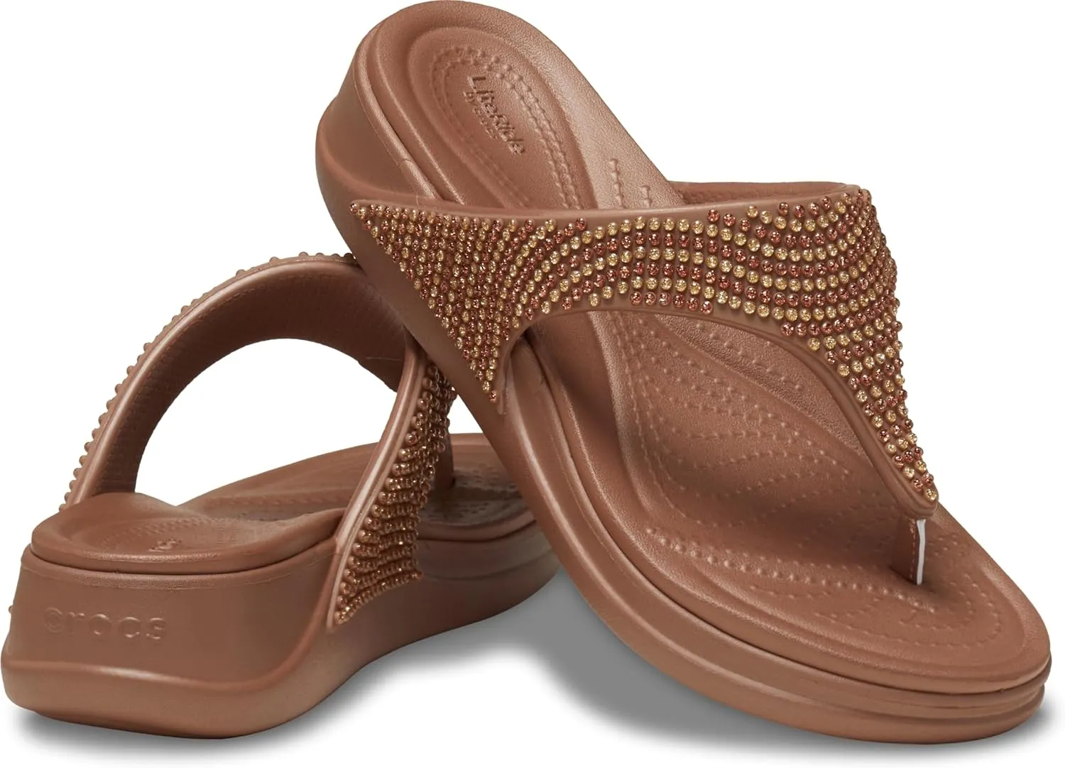 Crocs Women's Boca Bling Flip Wedge Platform Sandal