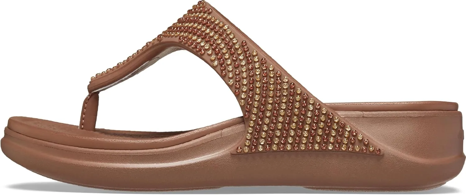 Crocs Women's Boca Bling Flip Wedge Platform Sandal