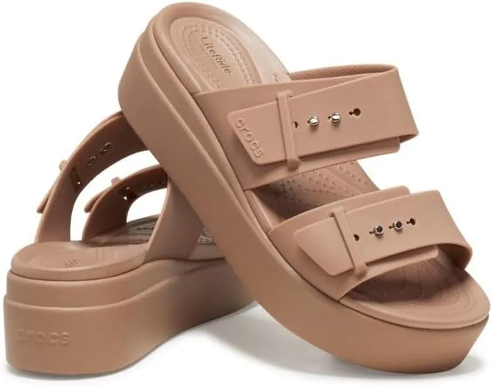 Crocs Women's Brooklyn Buckle Low Wedge, Platform Sandals