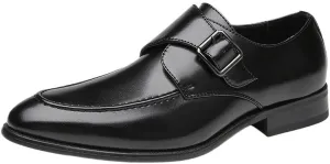 CSCDD Men's British-Style Buckle Business Leather Shoes Formal Single Shoes Office Professional Low-top Rubber Sole Non-Slip Wear-Resistant