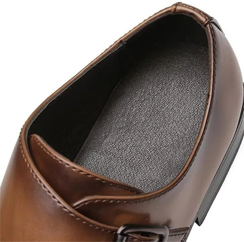 CSCDD Men's British-Style Buckle Business Leather Shoes Formal Single Shoes Office Professional Low-top Rubber Sole Non-Slip Wear-Resistant