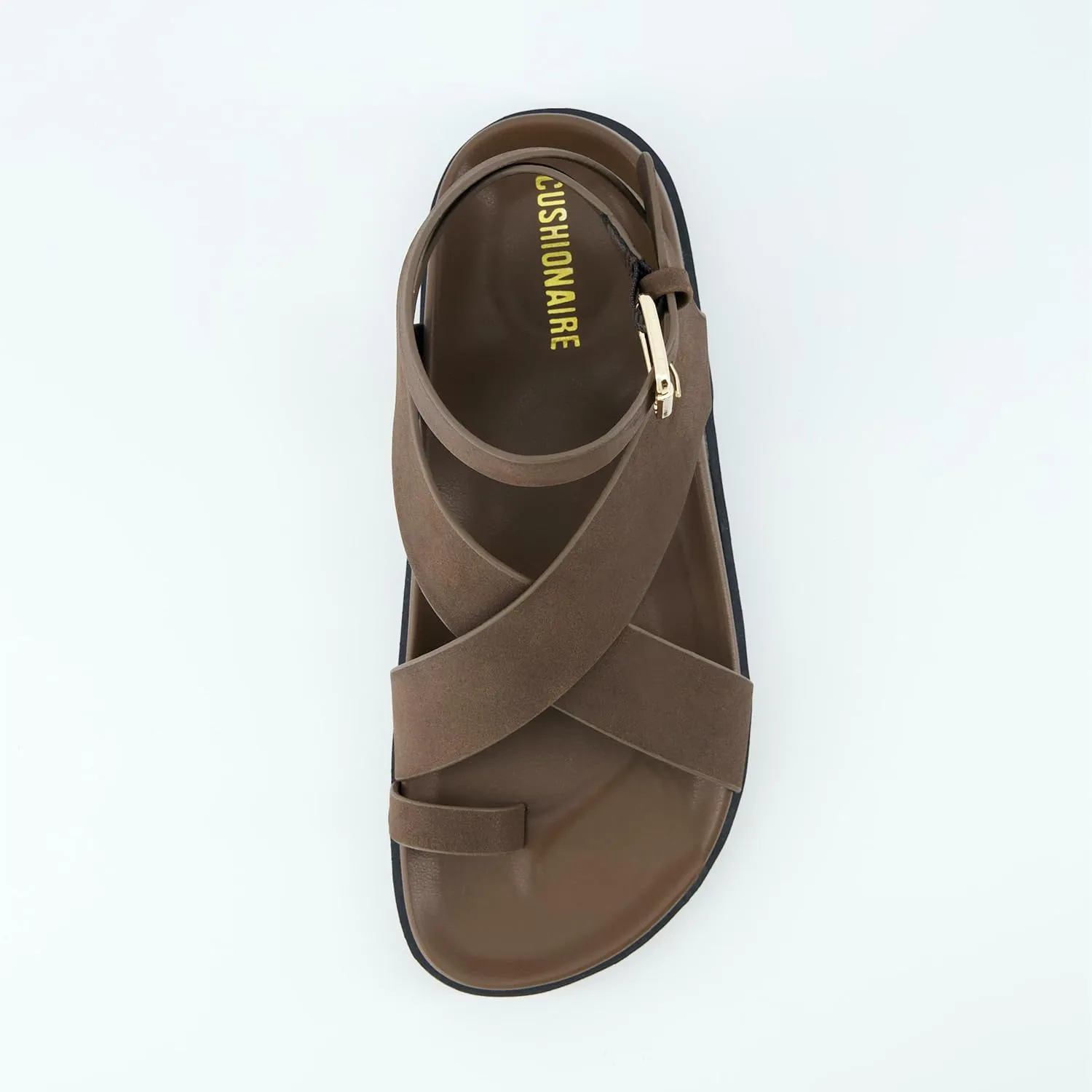 CUSHIONAIRE Women's Entry ankle wrap footbed sandal with  Comfort, Wide Widths Available