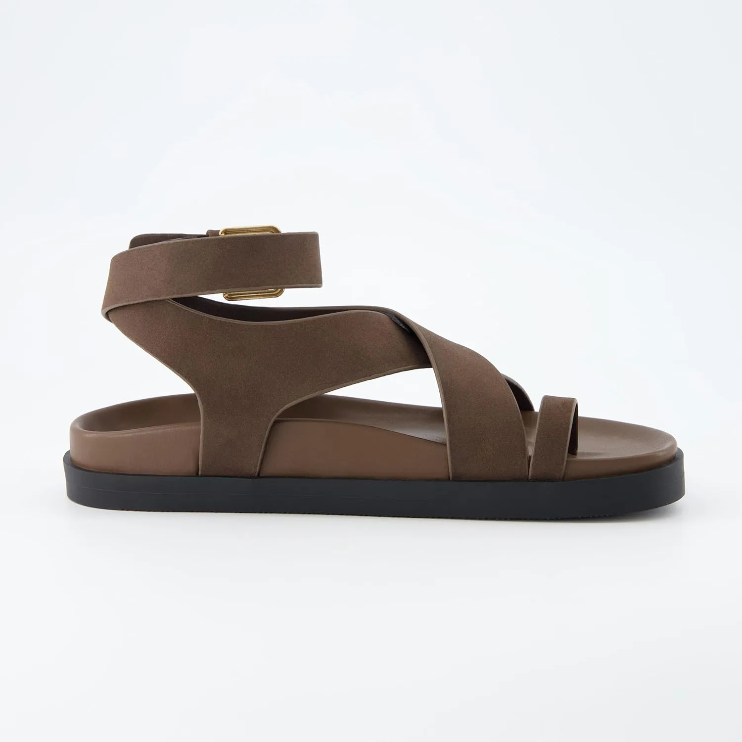 CUSHIONAIRE Women's Entry ankle wrap footbed sandal with  Comfort, Wide Widths Available