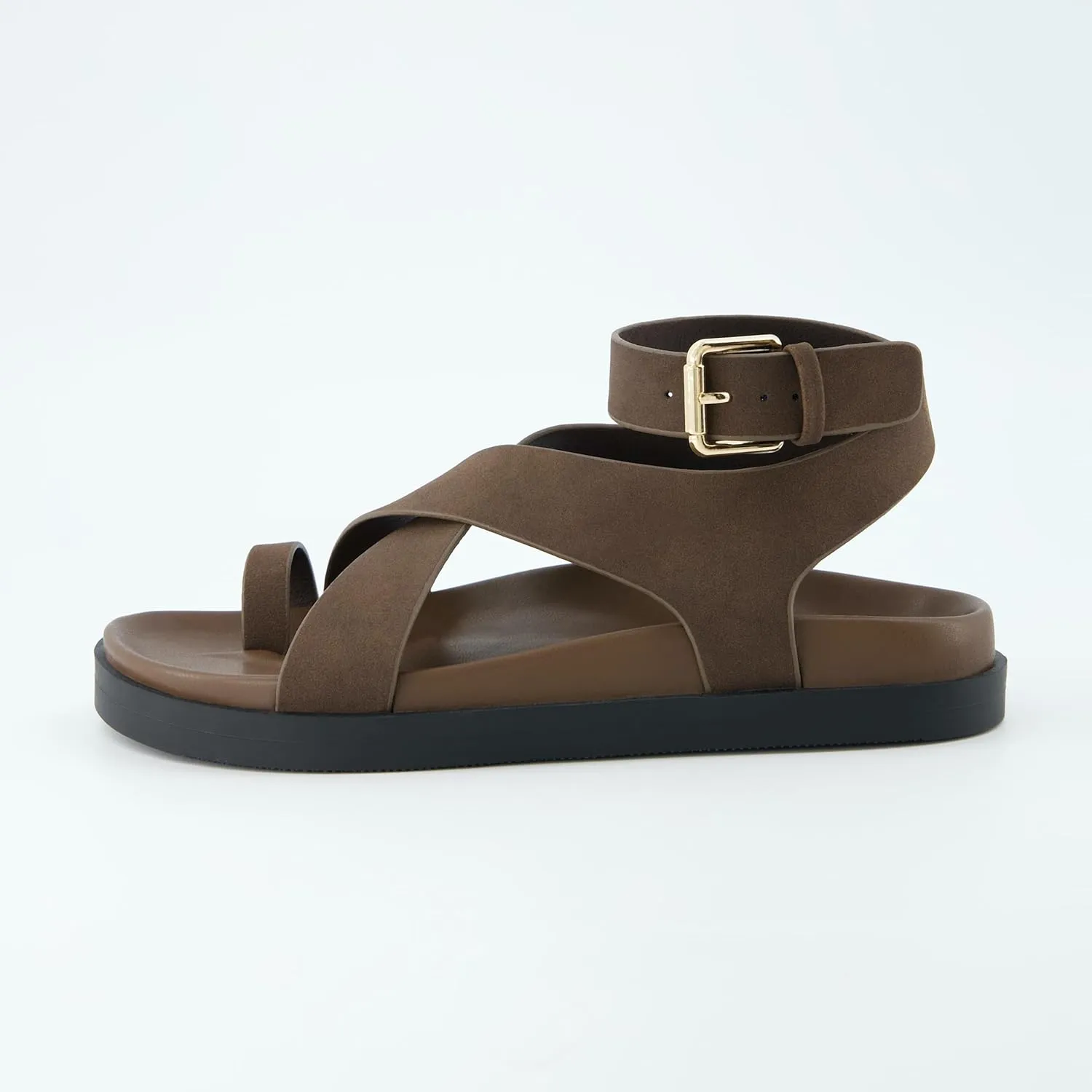 CUSHIONAIRE Women's Entry ankle wrap footbed sandal with  Comfort, Wide Widths Available