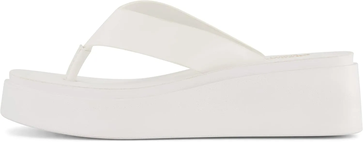 CUSHIONAIRE Women's Pippin thong platform sandal with  Memory Foam