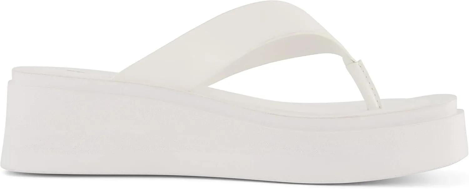 CUSHIONAIRE Women's Pippin thong platform sandal with  Memory Foam