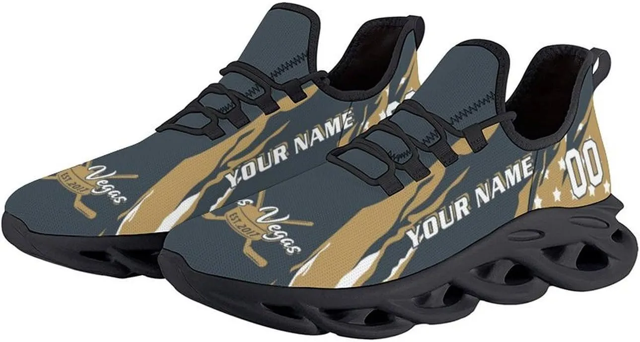Custom Hockey Sneakers Personalized Breathable Fans Gifts Add Name & Number Workout Athletic Gym Slip-on Shoes for Men Women