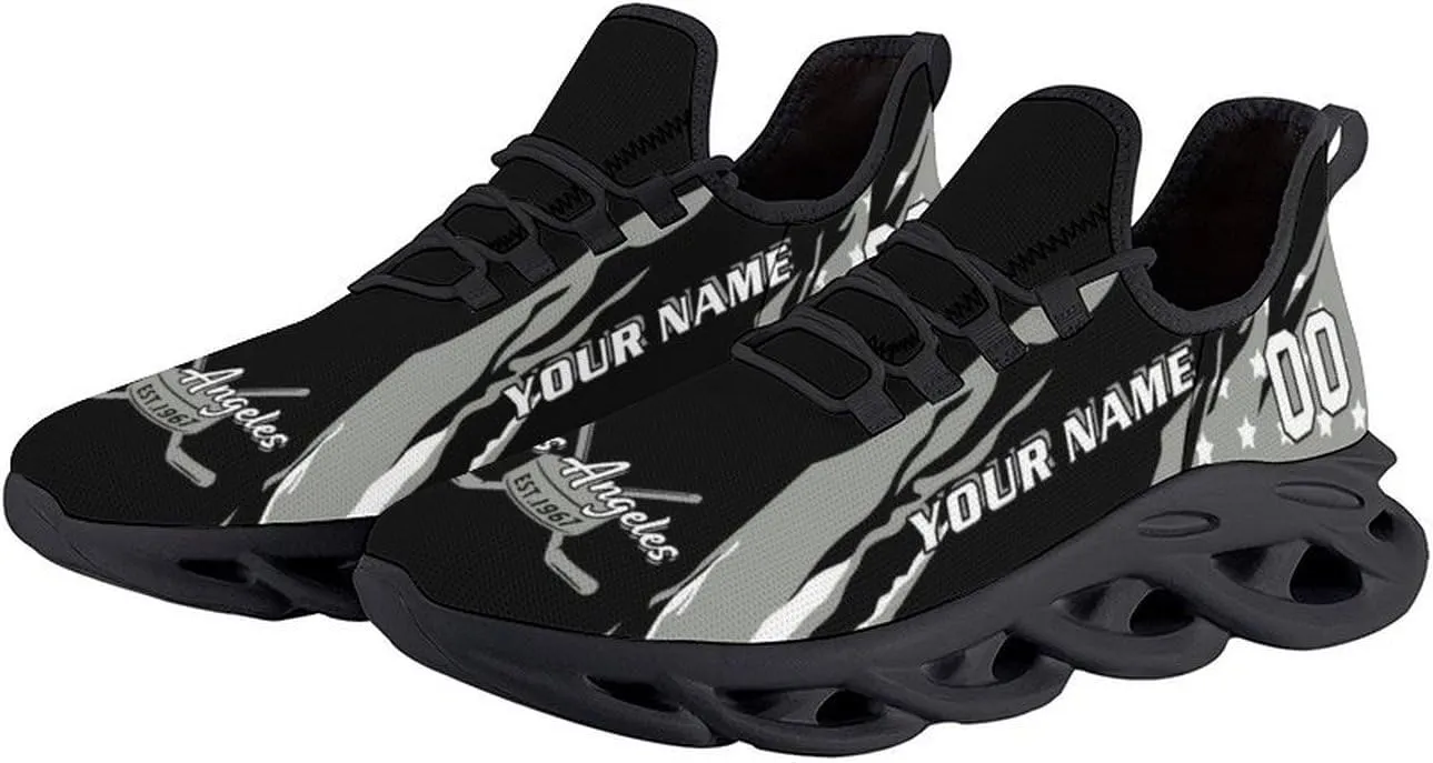 Custom Hockey Sneakers Personalized Breathable Fans Gifts Add Name & Number Workout Athletic Gym Slip-on Shoes for Men Women