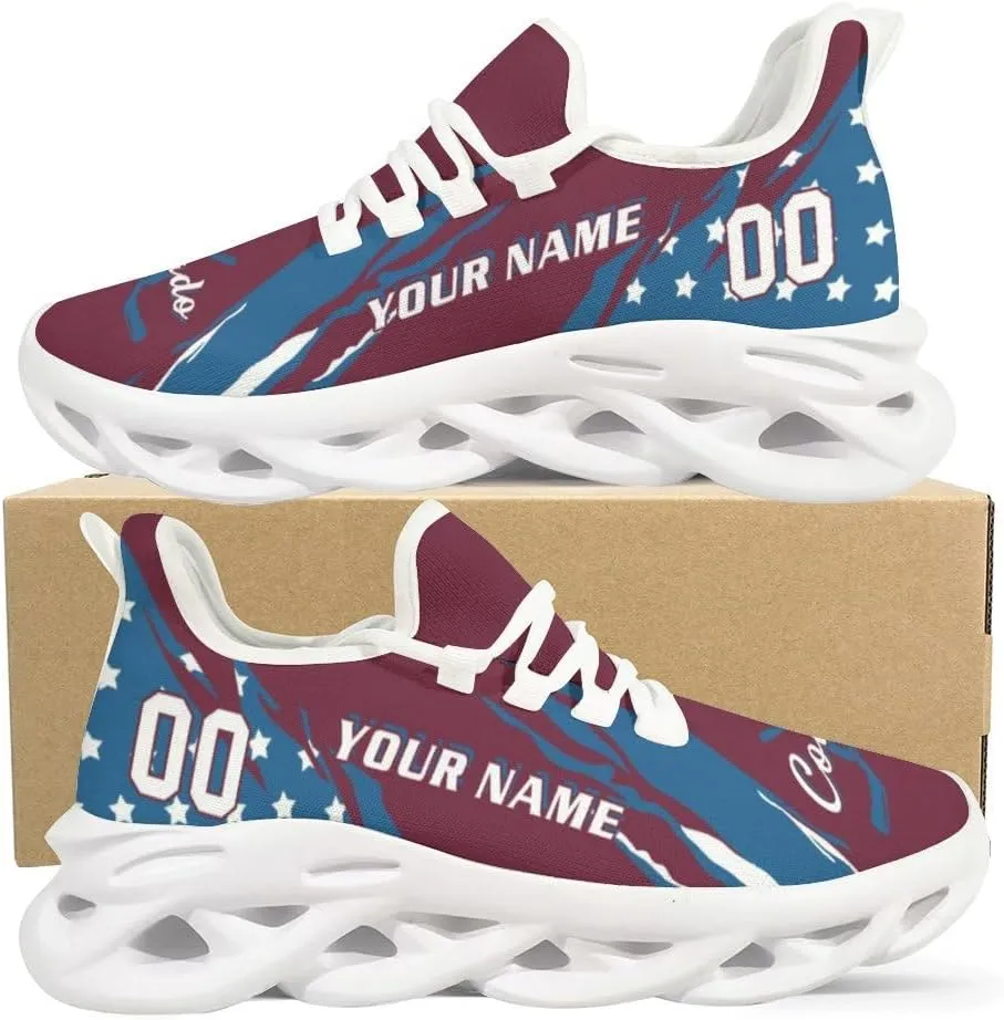 Custom Hockey Sneakers Personalized Breathable Fans Gifts Add Name & Number Workout Athletic Gym Slip-on Shoes for Men Women