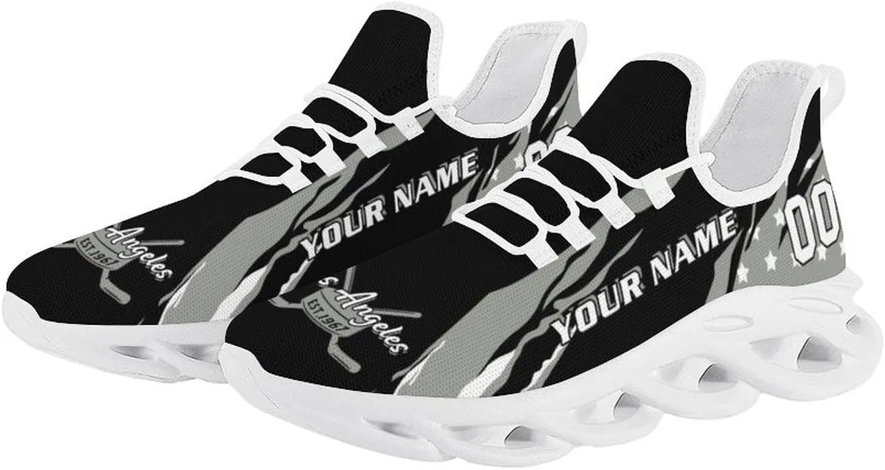 Custom Hockey Sneakers Personalized Breathable Fans Gifts Add Name & Number Workout Athletic Gym Slip-on Shoes for Men Women