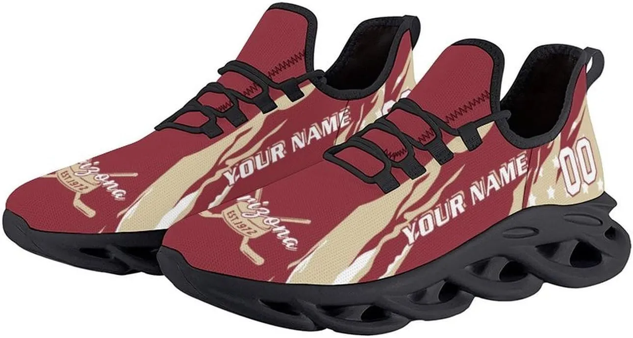 Custom Hockey Sneakers Personalized Breathable Fans Gifts Add Name & Number Workout Athletic Gym Slip-on Shoes for Men Women