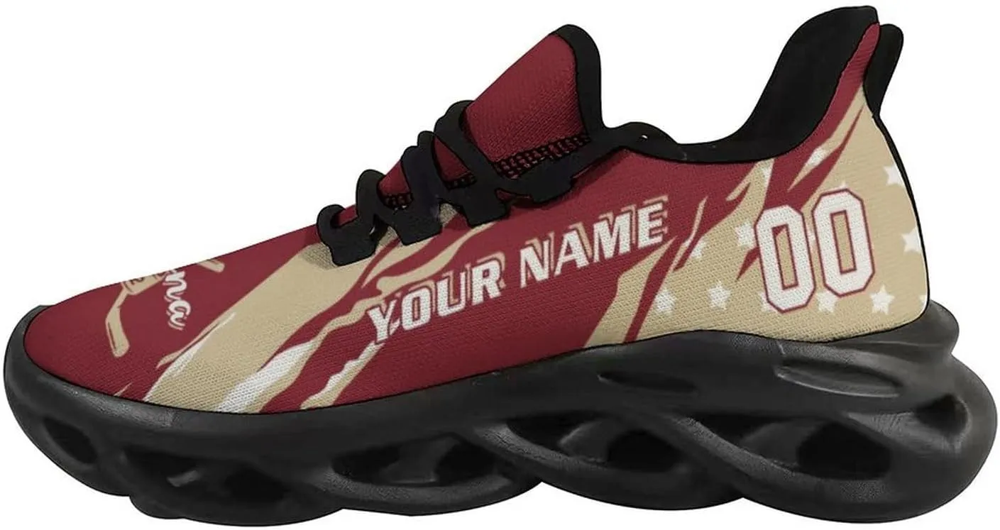 Custom Hockey Sneakers Personalized Breathable Fans Gifts Add Name & Number Workout Athletic Gym Slip-on Shoes for Men Women