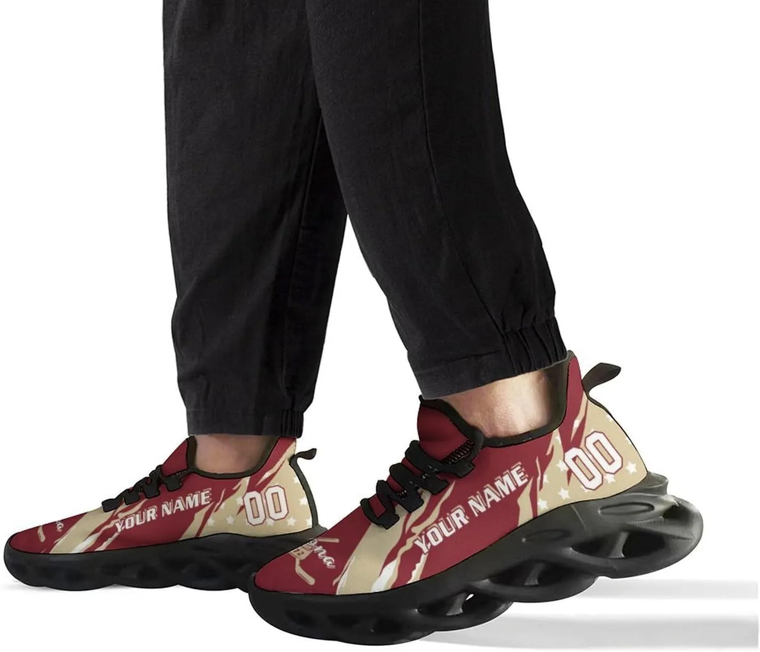 Custom Hockey Sneakers Personalized Breathable Fans Gifts Add Name & Number Workout Athletic Gym Slip-on Shoes for Men Women